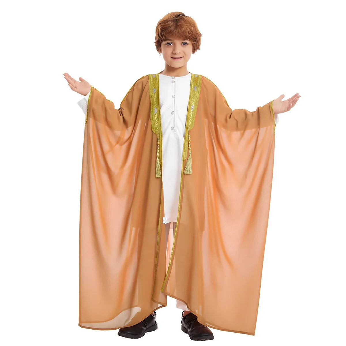 Eid Kids Boys Robe Muslim Dress Children Open Abaya Prayer Kaftan Ramadan Morocco Jubba Modest Islamic Dubai Saudi Abaya Thobe