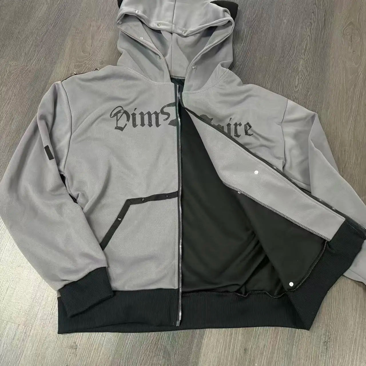 Punk Rivet Gothic Printed Hoodies Women Subculture American Vintage Jackets and Coats Outwear Chic Retro Harajuku Japanese Tops