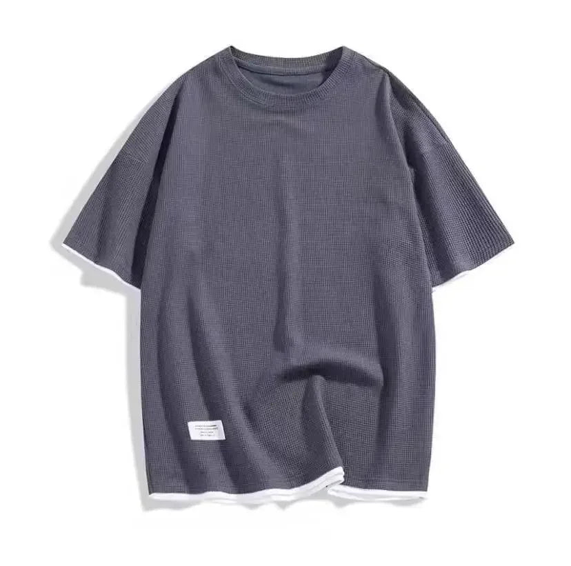 Casual Summer Sports Wear Loose-Fit Men's Suit Korean Trendy Short Sleeves T-shirt 2-Piece Set Lightweight Fashionable Streetwea