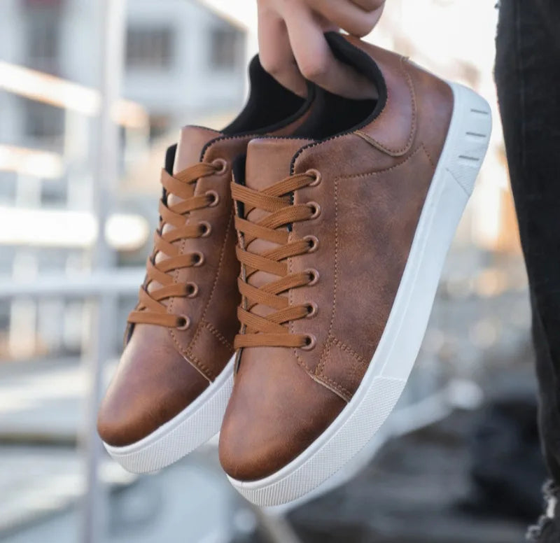 2025 Spring Classic Men Leather Casual Shoes Cross-border Hot Sale Versatile Man Sneakers Loafers Fashion Large Size Board Shoes