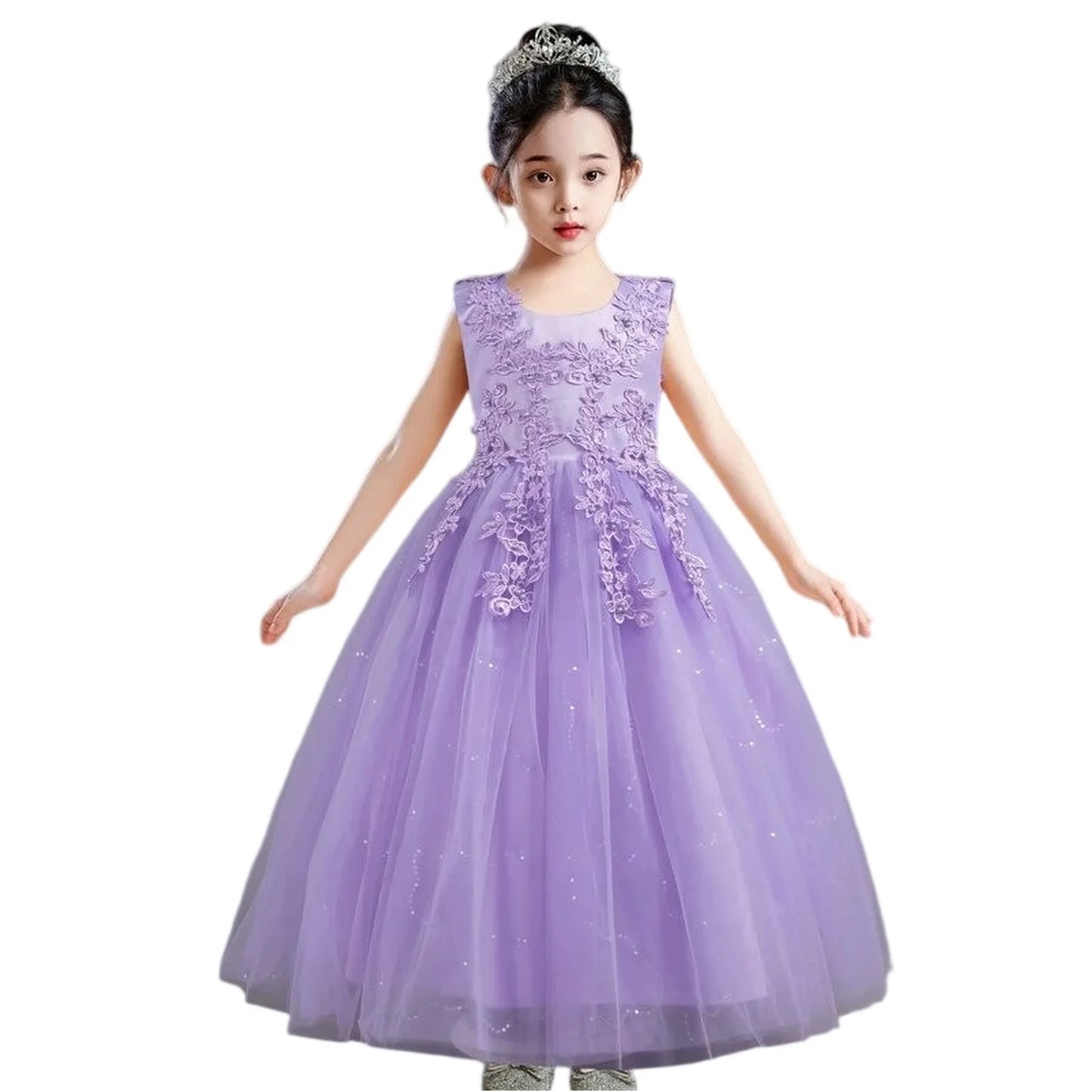 Kids Dresses For Girls Lace Dress Gown Princess Clothes Children Formal Evening Party Flower Girls Wedding Vestidois