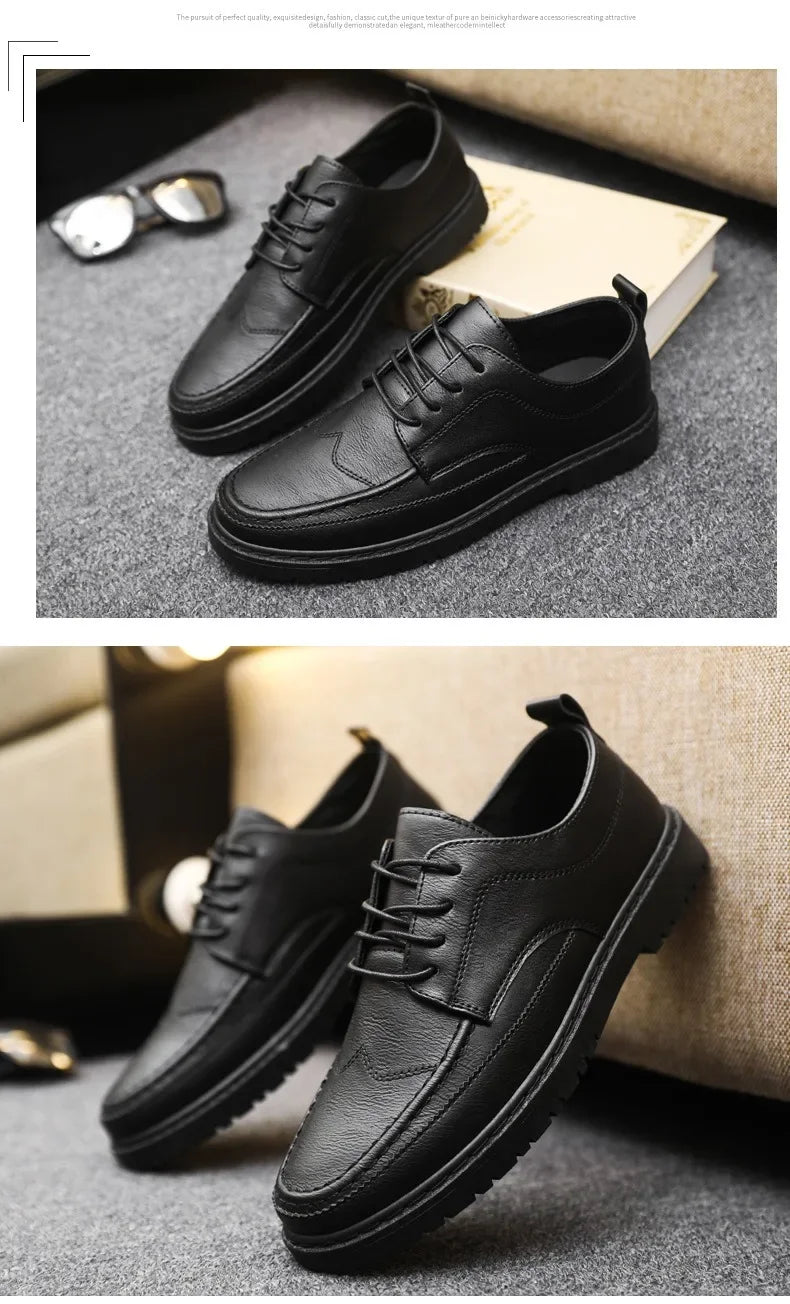 Classic Business Leather Shoes for Men Fashion Handcrafted Men's Dress Shoes Comfortable Flats Loafers Brand Men's Casual Shoes