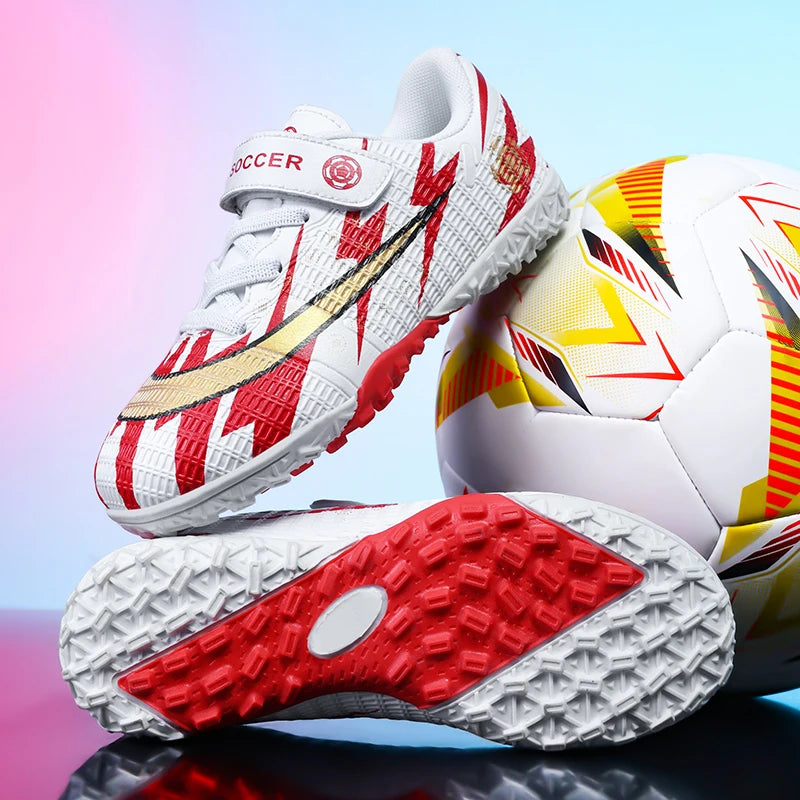 Kids Soccer Shoes TF School Football Boots Boys Girls Cleats Grass Sneakers Child Outdoor Athletic Training Sports Footwear28-39