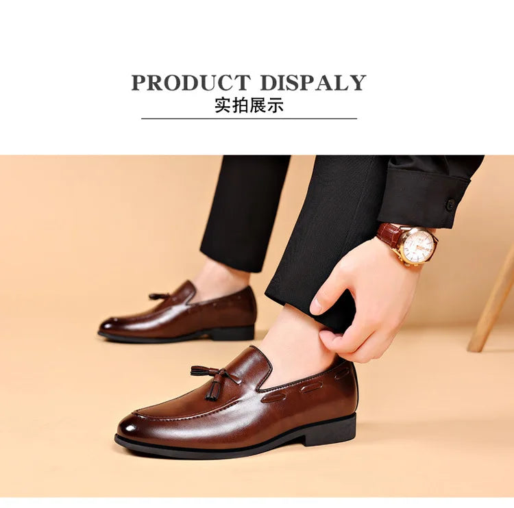 Mens Dress Shoe Fashion Male Loafers Business Wedding Shoe Men Black Elegant Classic Man Formal Leather Social Men's Lofer