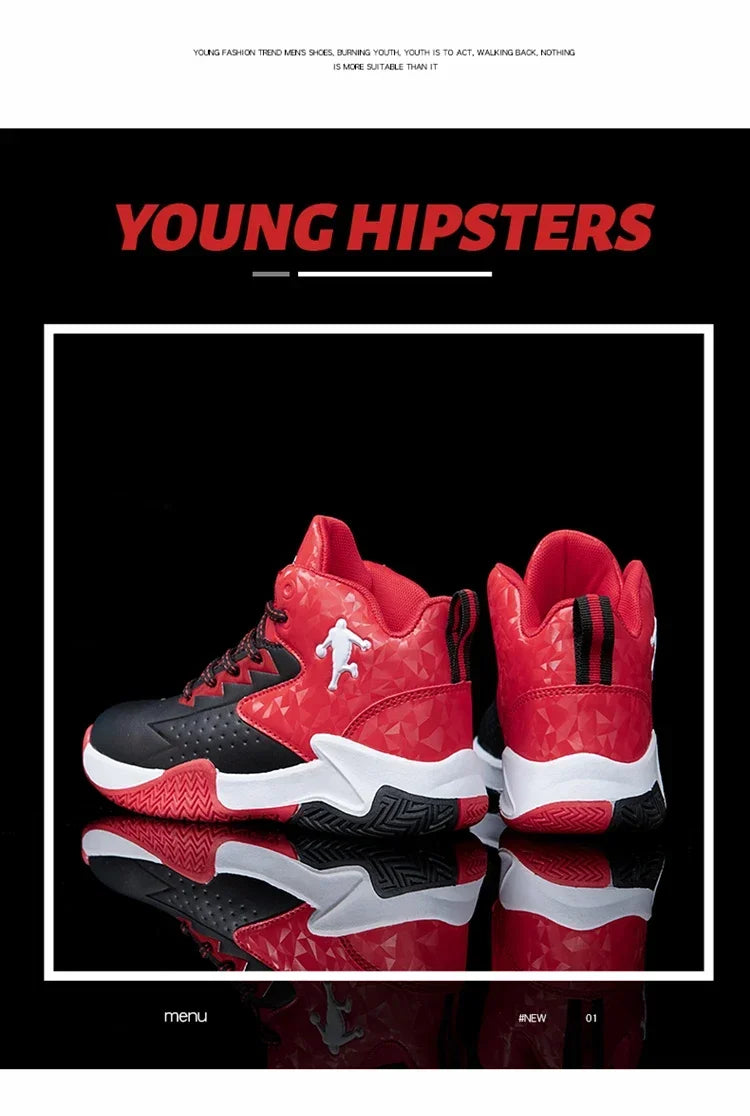 Boys Basketball Shoes High Quality Soft Top Thick Sole Non-slip Kids Sneakers Children Trainer Shoes Outdoor Boy Sport Basket