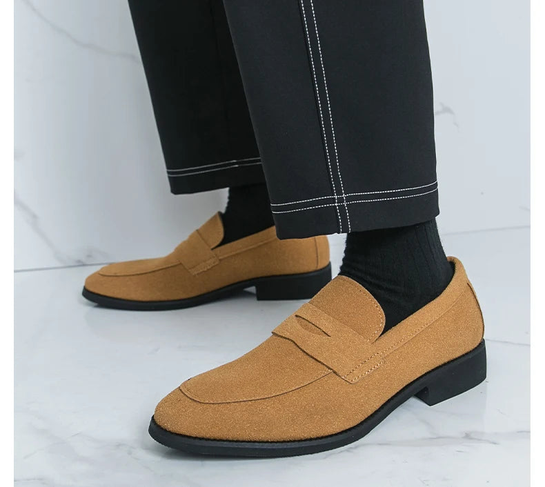 Classic Casual Leather Shoes For Men High Quality Social Shoes Men Fashion Slip On Flat Business Men's Loafers