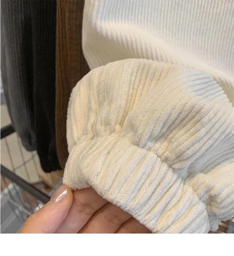 Corduroy Pants for Couples Autumn Winter Loose Fit High Waist Casual Loose Trousers Sports Pants Men Women Trendy Embroidery