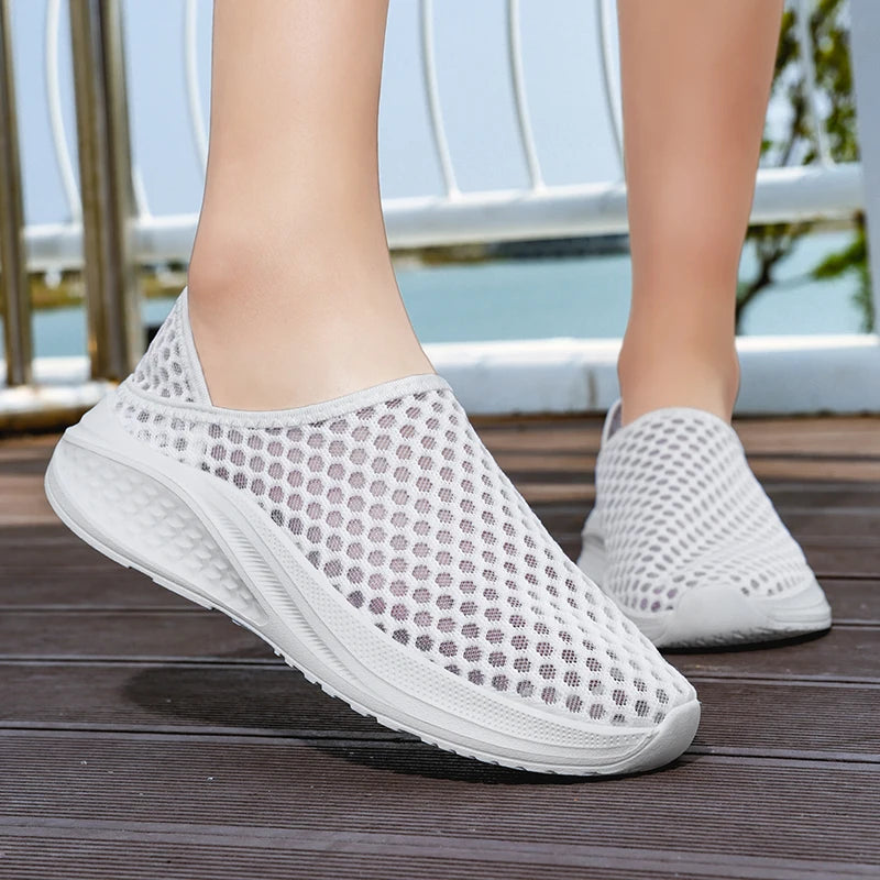 Women Shoes Loafers Light Walking Breathable Summer Comfortable Casual Shoes Women Sneakers  Black Whitezapatillas de mujer