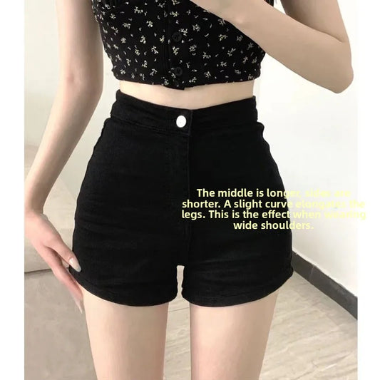 Black Short Shorts Women's Outerwear Base Layer Hot Girl Tight Jeans Bodycon Super Short Hot Shorts Slimming Sexy Girl Style