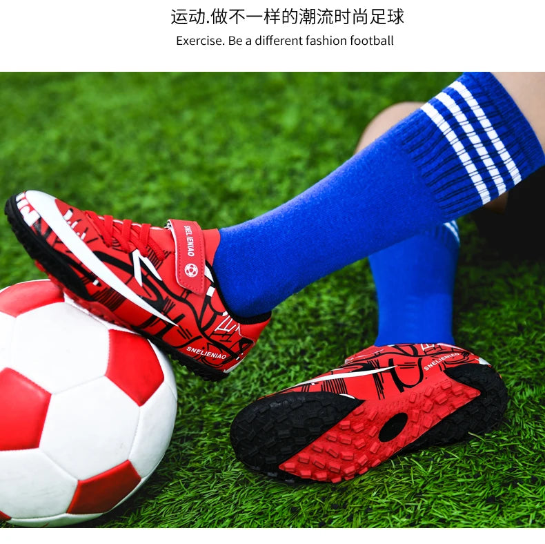 Soccer Shoes Kids Football Shoes TF/FG Cleats Grass Training Sport Footwear Trend Sneaker For Boys Chaussures De Football