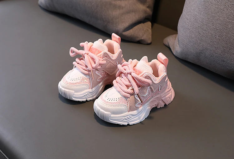 Children's Shoes 2024 New Toddler Girls Sport Shoes Soft Sole Breathable Outdoor Tennis Fashion Kids Sneakers EU21-30