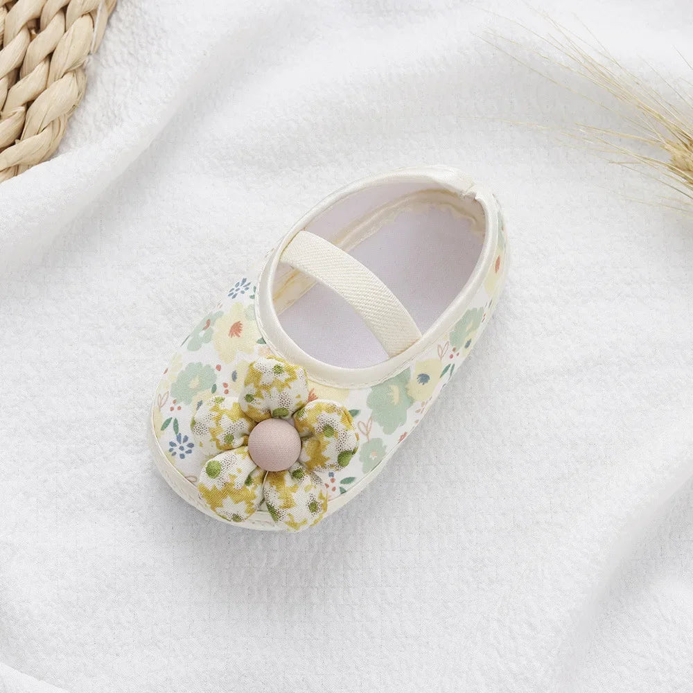 Baby Shoes for Kids Girls Colorful Flowers Princess Shoes Infant Toddler Soft Cotton Anti-slip First Walkers Shoes 0-18 Months