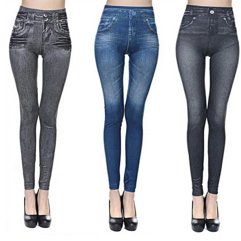 Fashion Women Jeans Stretch Breathable Skin-friendly Stretch Denim Pencil Pants