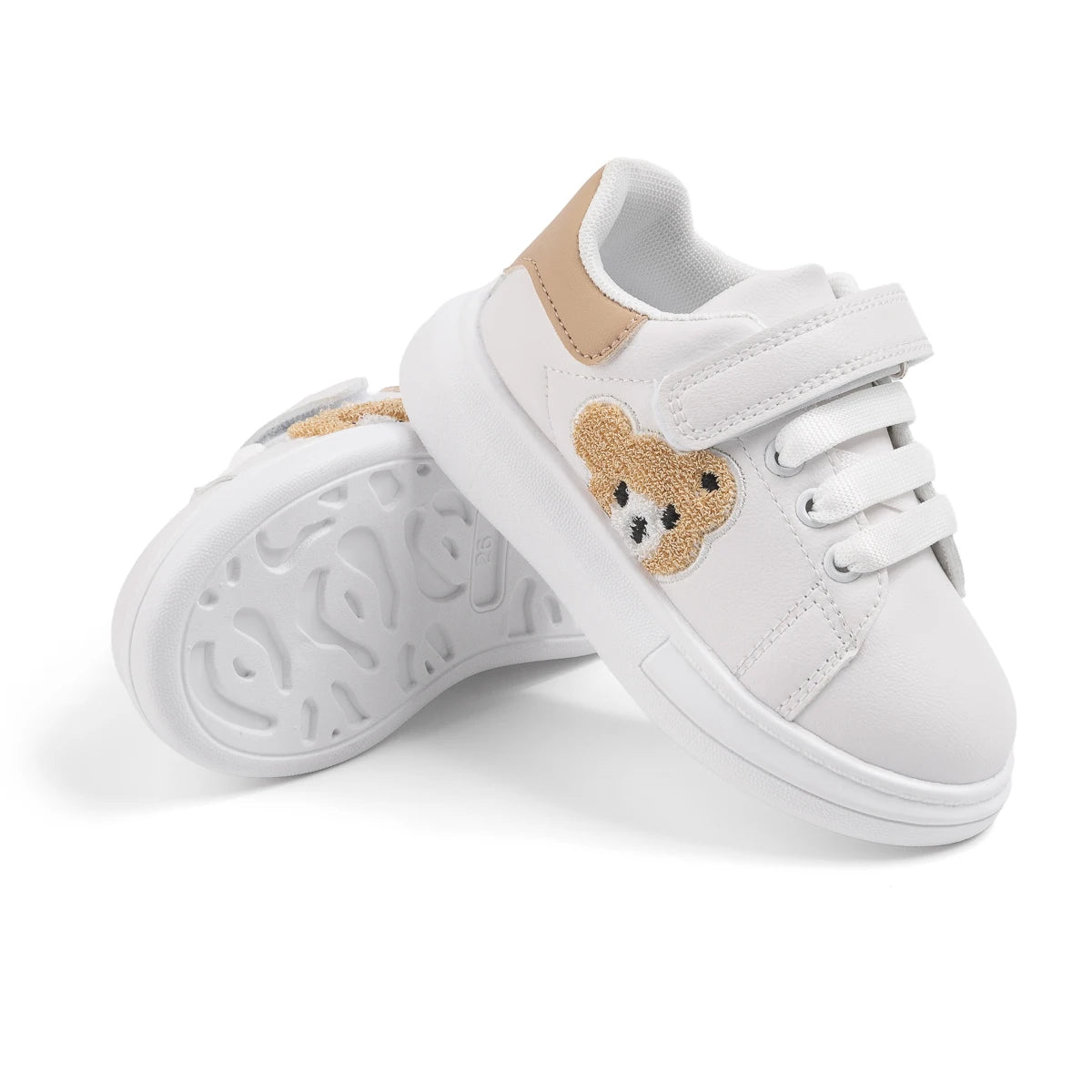 Children's Sneakers Solid Color Bear Casual Shoes Anti-Slip Soft Comfortable Kids Shoes Four Seasons Hundred Boys Girls Sneakers