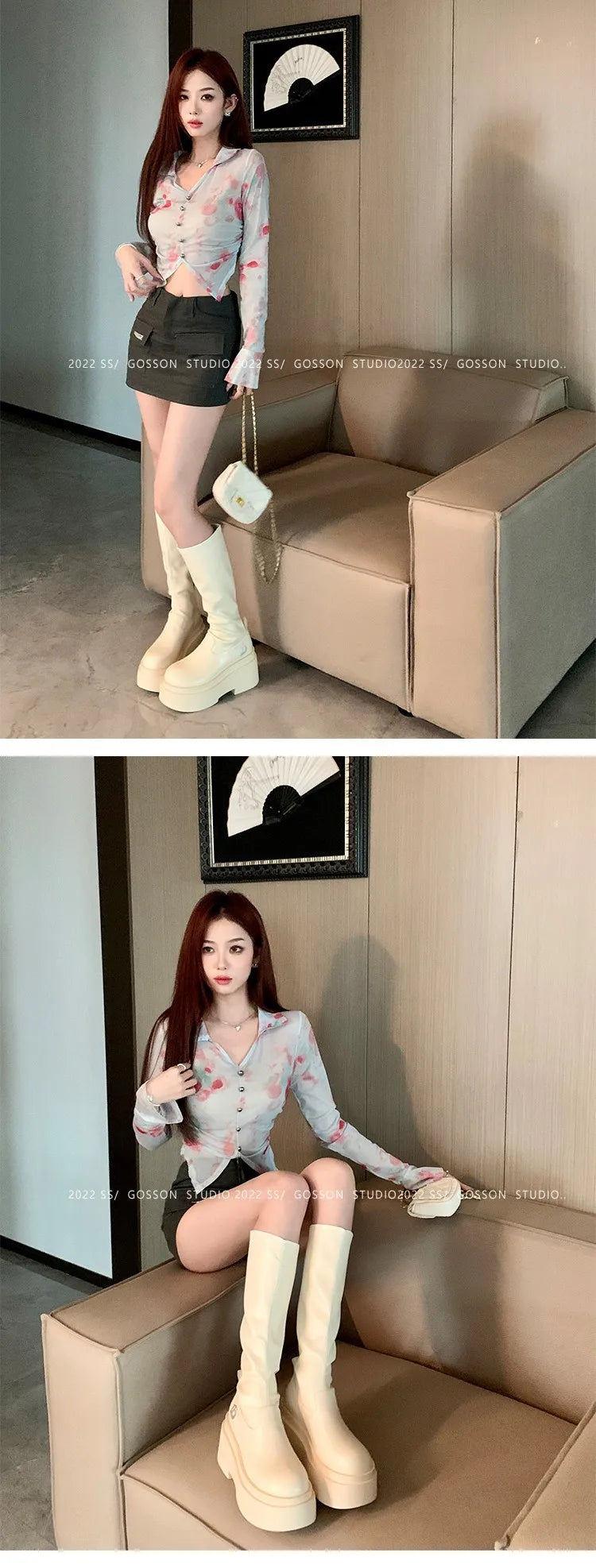 Brand New Gothic Style Sexy Elegant Chunky Platform Women Ankle Boots Big Size 43 Walking Comfy Woman Shoes  Platform Shoes