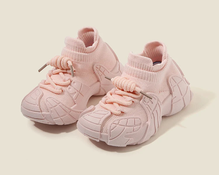 Kid Shoes Sneakers Fashion Knit Luxury Designer High Top Children Shoes Comfortable Casual Running Sports Tennis Shoes Boy Girls