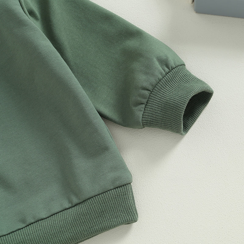 Pudcoco Baby Boy 2 Piece Cute Outfit Solid Color Long Sleeve Sweatshirt and Elastic Pants Set Newborn Infant Fall Clothes 0-3T