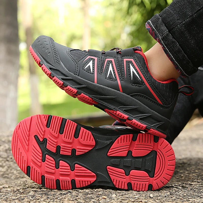 Children‘s Hiking Shoes Kids Waterproof Athletic Shoes Non-slip Boys Girls Casual Trekking Sneakers Outdoor Lace-up Tennis Shoes