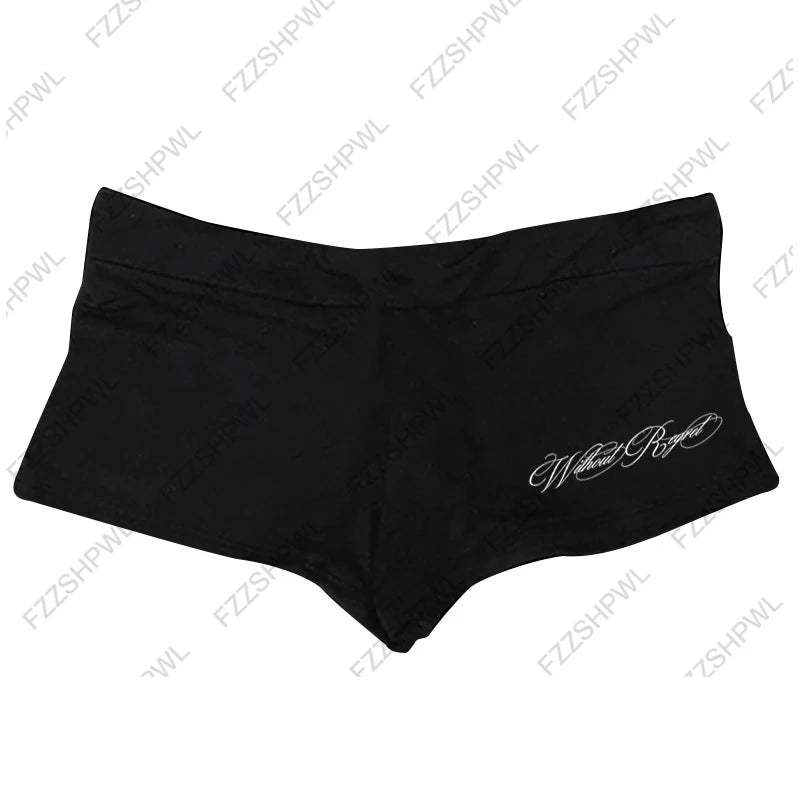 Y2K Shorts Grunge Goth Hip Hop Harajuku Letter Print Vintage Hot pants Streetwear High street Chic Casual Cleanfit Y2k Panties