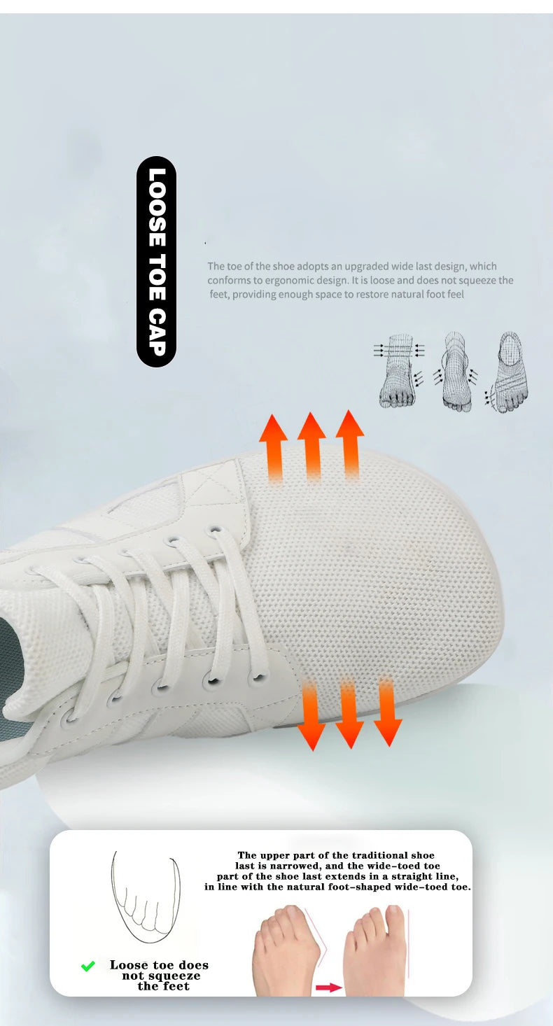 Wide-toed Shoes Men's Fashion Simple Casual Sports Shoes Barefoot Shoes Women's Jogging Shoes Walking Shoes