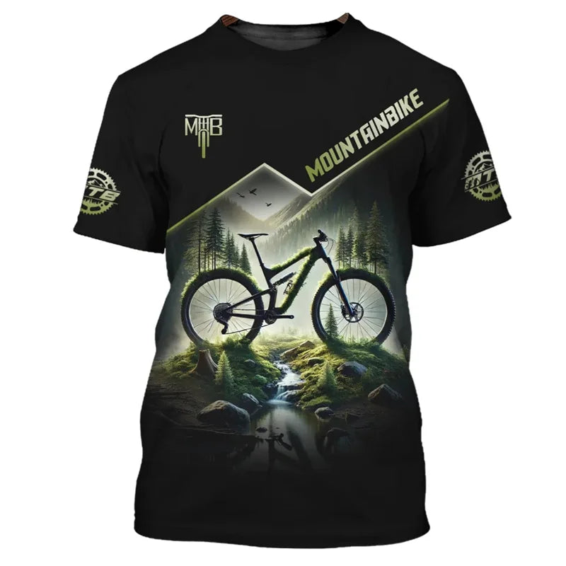 Mountain Bike Graphic T-shirt Men Custom Name Cycling T Shirts Sports Bicycle Short Sleeve Tops Summer Round Neck Tee Shirt