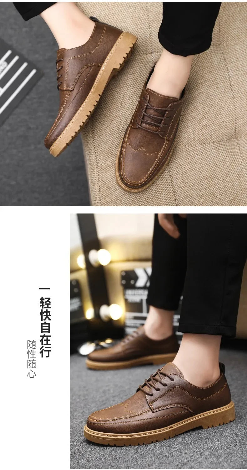 Classic Business Leather Shoes for Men Fashion Handcrafted Men's Dress Shoes Comfortable Flats Loafers Brand Men's Casual Shoes