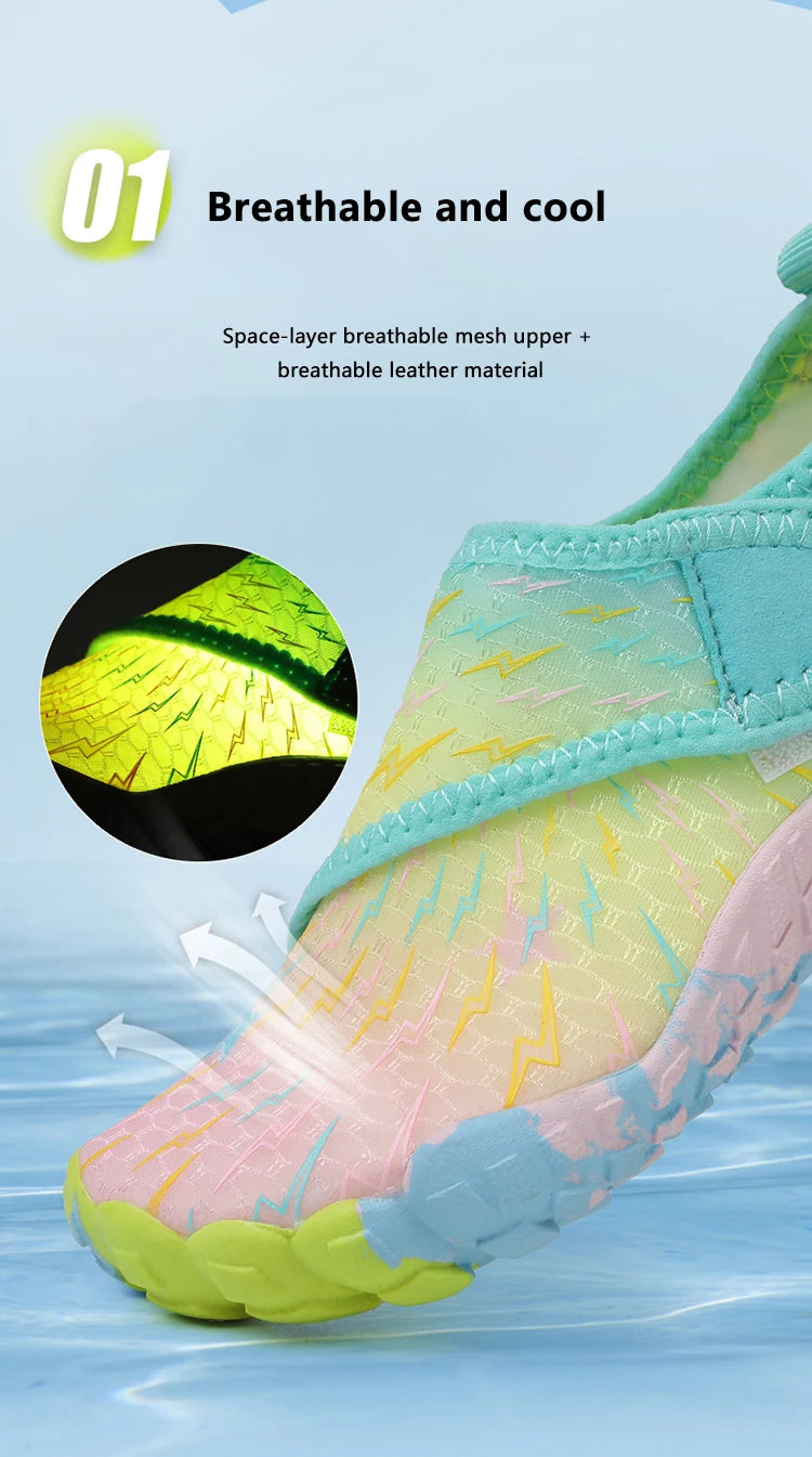 Kids Quick-Drying Shoes Anti Slip Wear-Resistant Cushioning Collision Prevention Soft Breathable Kids Quick-Drying Water Shoes