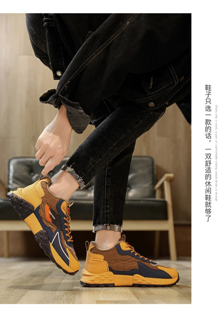 New Sneakers Shoes for Men Luxury Platform Male Sneakers High Quality Casual Running Shoes Winter Plus Size Cotton Man Shoes