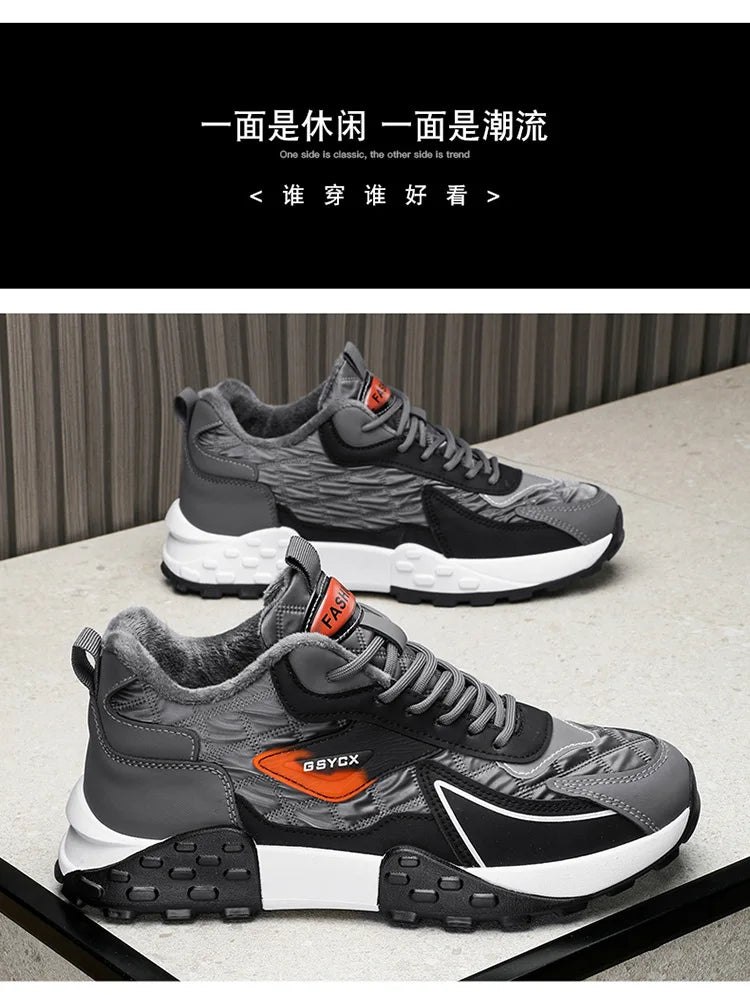 New Sneakers Shoes for Men Luxury Platform Male Sneakers High Quality Casual Running Shoes Winter Plus Size Cotton Man Shoes