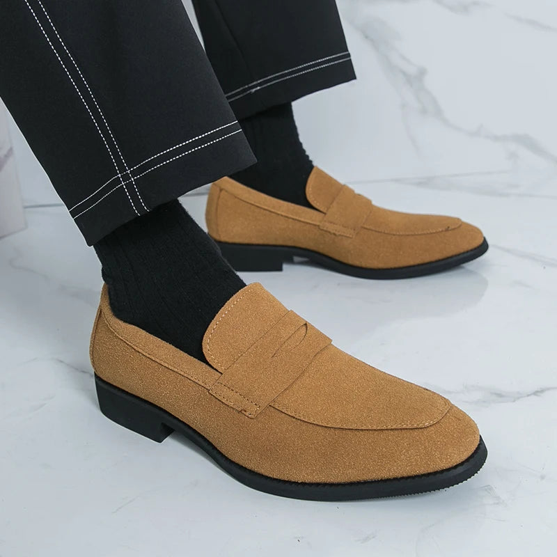 Classic Casual Leather Shoes For Men High Quality Social Shoes Men Fashion Slip On Flat Business Men's Loafers
