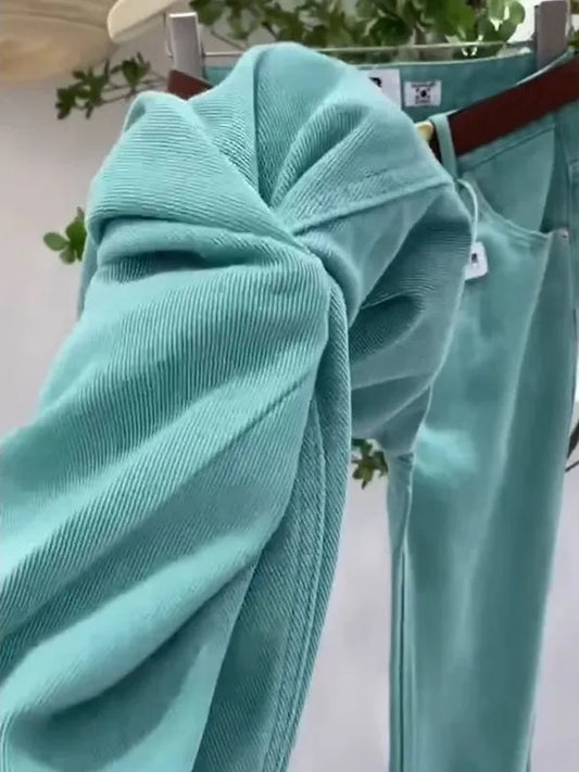 High Waist Straight Leg Jeans Women's plus Size Thin Autumn High Waist Loose Wide Leg Old Dad Pants een Color Premium Quali