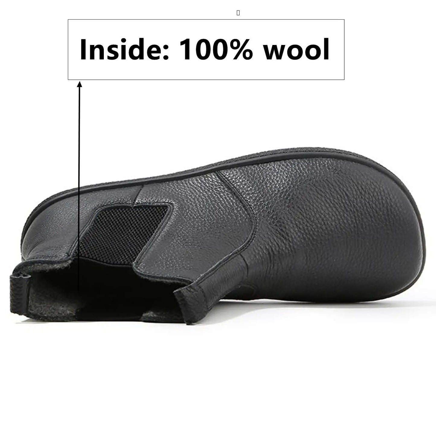 Barefoot Leather Boots With Wool Linning Inside For Women  man Zero Drop Wider Toes Box