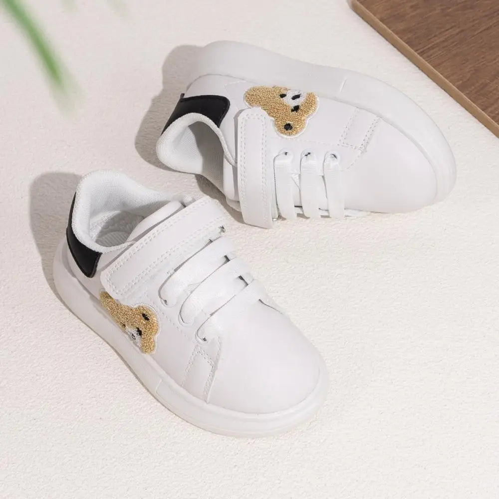 Children's Sneakers Solid Color Bear Casual Shoes Anti-Slip Soft Comfortable Kids Shoes Four Seasons Hundred Boys Girls Sneakers