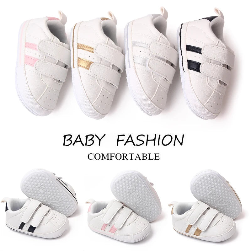 White Sneakers With Soft Soles Children's Sports Shoes For Spring/Autumn New Style Suitable For Both Boys And Girls Baby Shoes