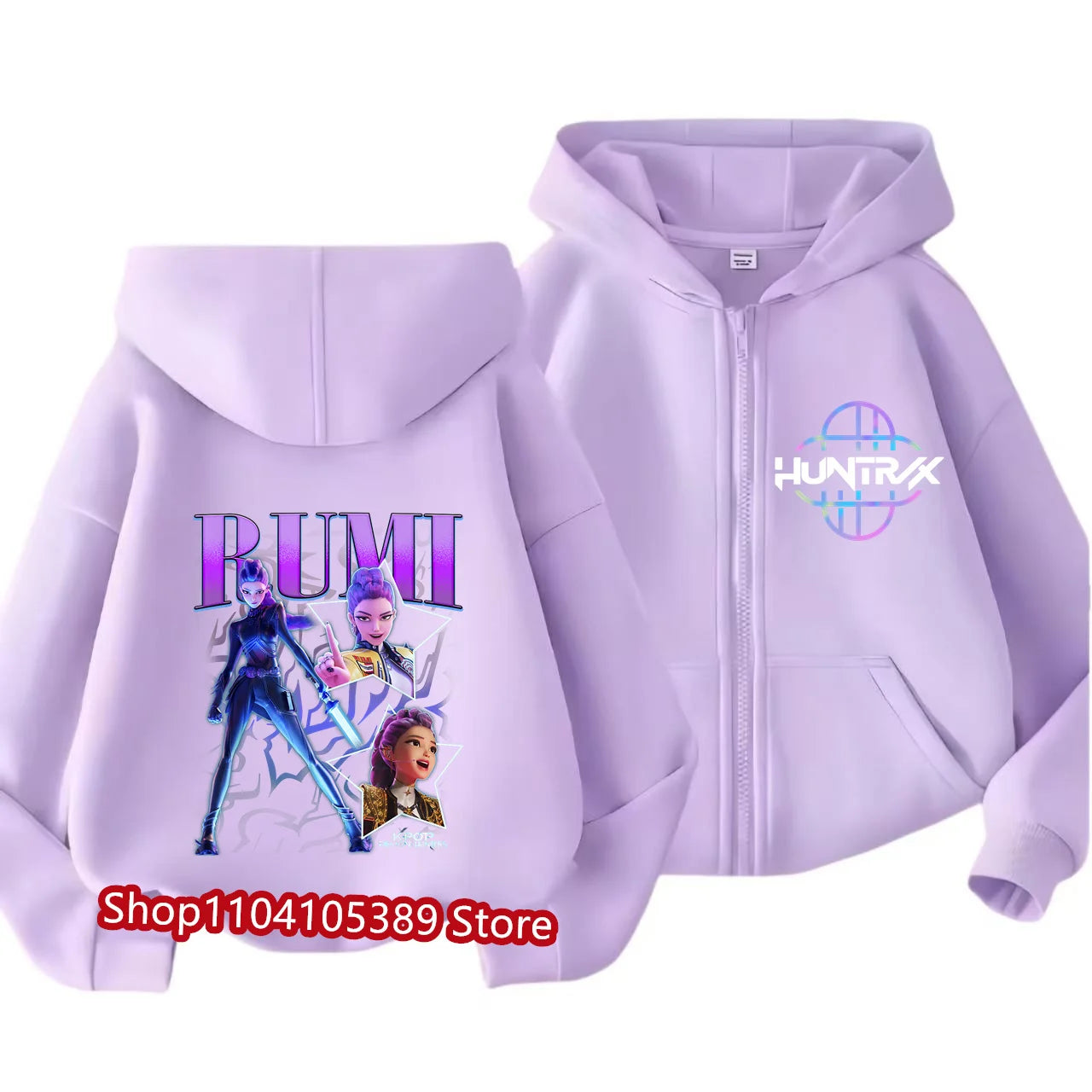 Kpop Demon Hunters Zipper Hoody Children Huntrix Rumi Zoey Cartoon Fashion Zip Sweatshirt Boy Girl Casual Tops Kids Clothes Gift