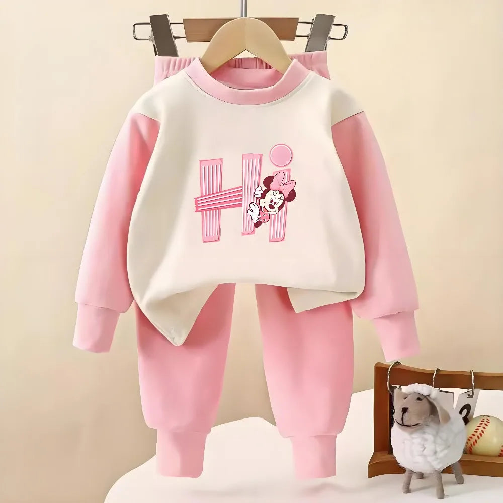 2025 Autumn New Long Sleeve Pajamas Sets for Girls Casual Home Clothes Suit Children Dralon Farbic Kids Bottom Clothes Sleepwear