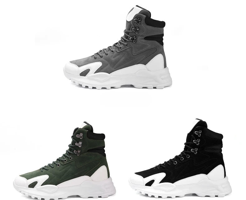 Fashion Men's Boots Comfortable Men Casual Shoes Breathable High Top Sneakers for Outdoor Non Slip Ankle Boots Platform Sneakers