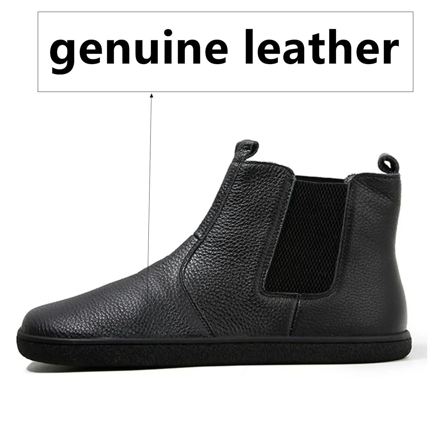 Barefoot Leather Boots With Wool Linning Inside For Women  man Zero Drop Wider Toes Box