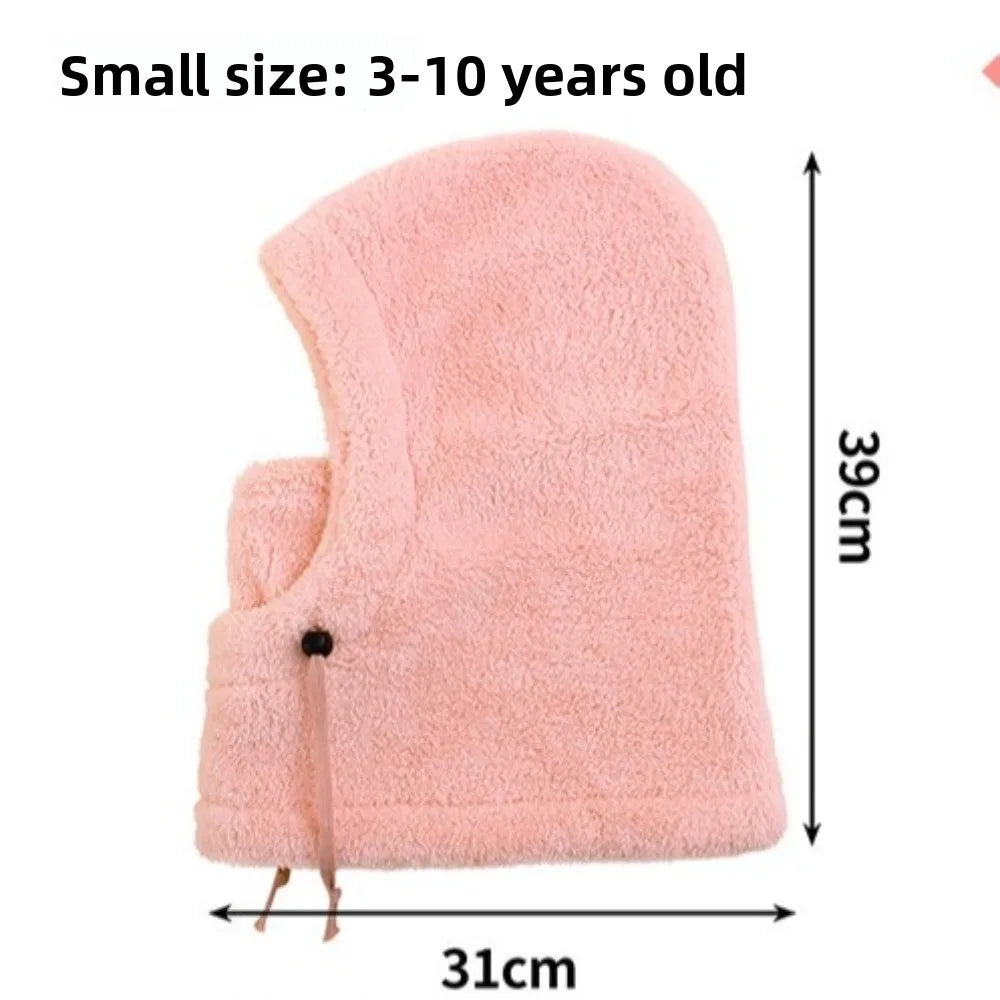 Unisex Plush Balaclava Hats Windproof Warm Ear Protection Cap Children's Hats