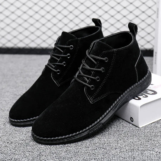 2025Men's Shoes High-top Casual Shoes High Quality Suede Chelsea Boots Fashion British Ankle Boots Business Oxfords Dress Shoes