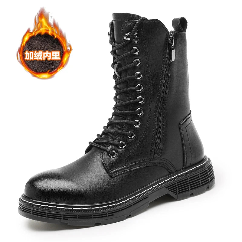 Men Boots Men's High-Top Tooling Boots British All-Match Trendy Non-slip Mens Shoes Autumn Winter Men Platform Boots 2023 New