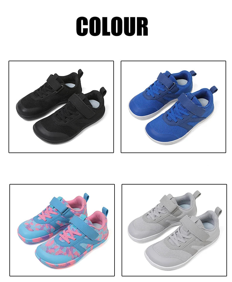 Kid Wide Width Barefoot Shoes | Boys/Girls Minimalist Elastic Opening Sneakers| Flexible- Zero Drop Sole Outdoor Children Shoes