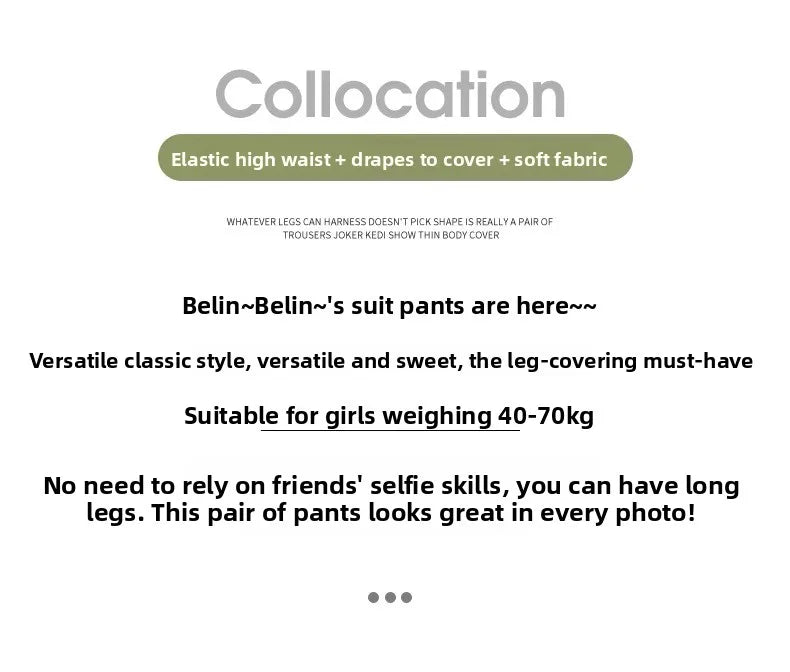 Korean Sle Simple White Straight Leg Pants Women Summer Thin High Waist Wide Leg Loose Feelings Casual Trousers