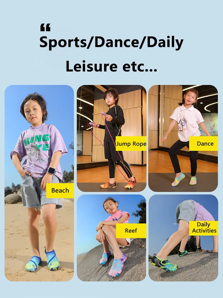 Kids Quick-Drying Shoes Anti Slip Wear-Resistant Cushioning Collision Prevention Soft Breathable Kids Quick-Drying Water Shoes