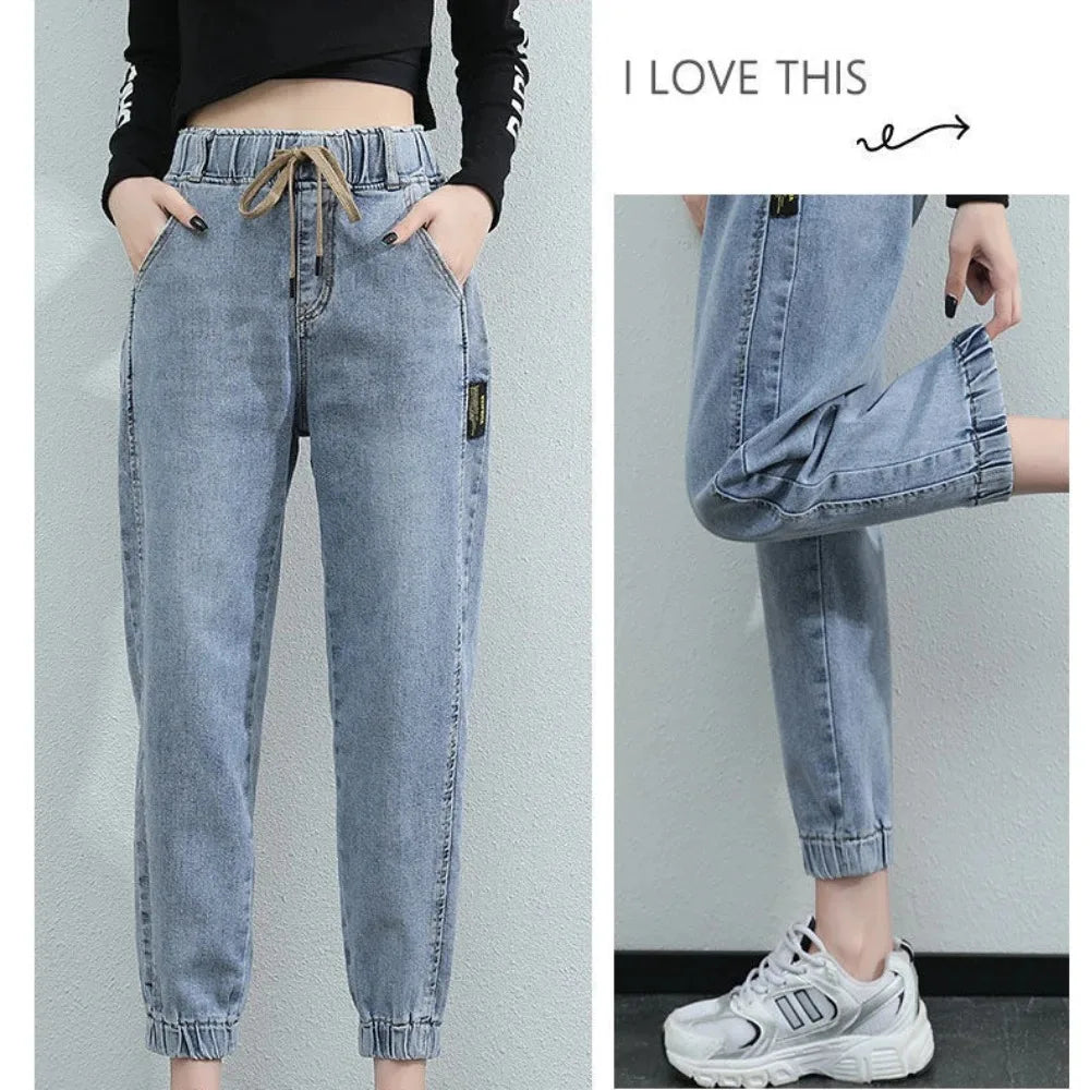 Fashion  Slim Fit Stretch Ladies pants Denim harem Pants women trousers Women jeans high Waist Skinny Jeans woman pants