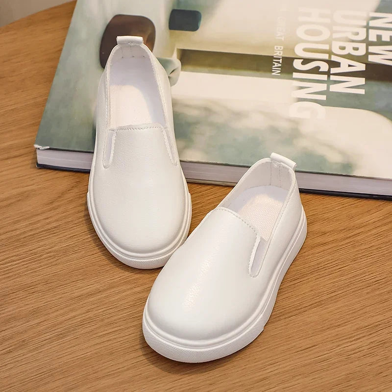 Classic Girls Pure White School Sneakers Versatile Fashion Simple Kids Causal Boys Tennis Shoes Non-slip Children's Sports Shoes