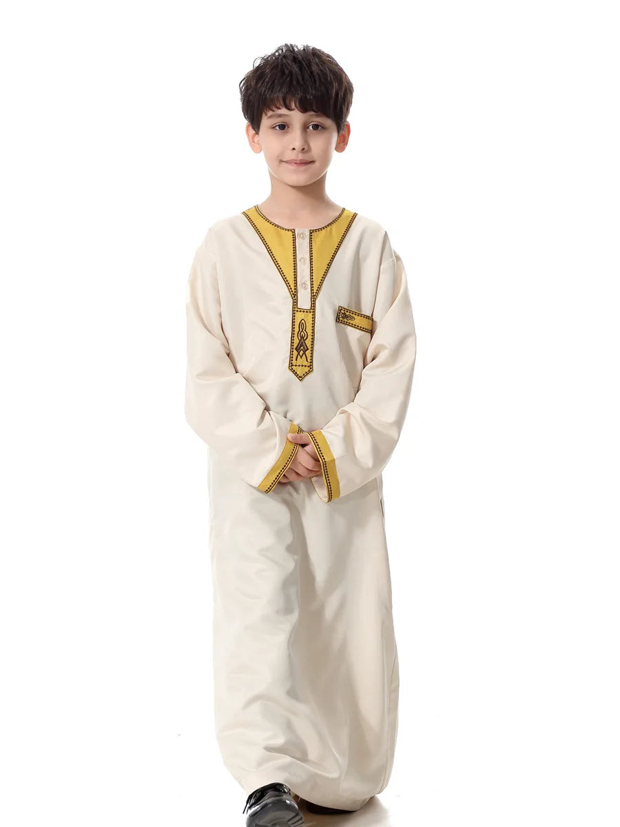 Eid Muslim Kids Abaya Jubba Thobe Dress Kimono Boy Thobe Thawb Caftan for Children Ramadan Long Robes Dress Dubai Arab 2026