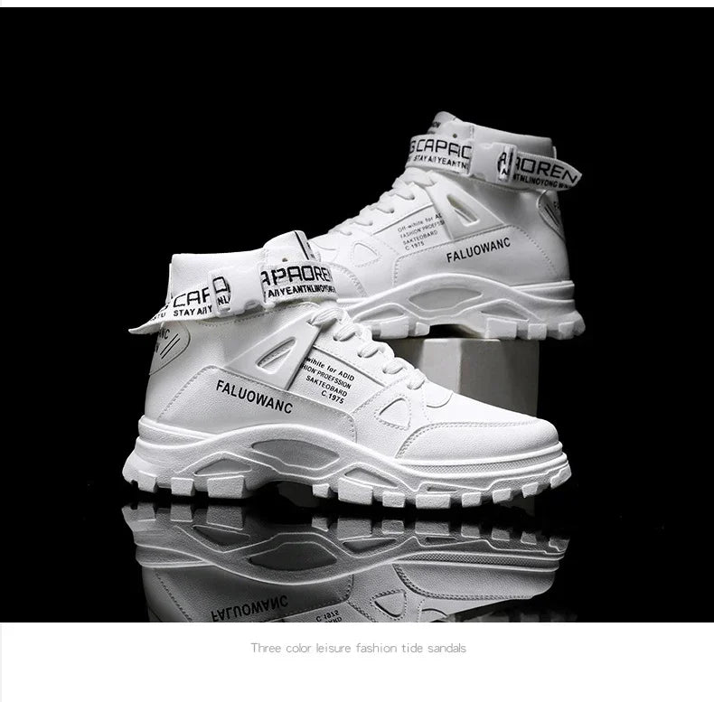 Trendy Men's Short Boots Autumn Winter Fashionable Lightweight Comfortable Anti Slip Flat Shoes Basketball Sports Casual Shoes