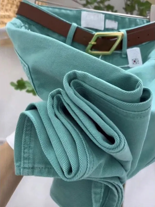 High Waist Straight Leg Jeans Women's plus Size Thin Autumn High Waist Loose Wide Leg Old Dad Pants een Color Premium Quali