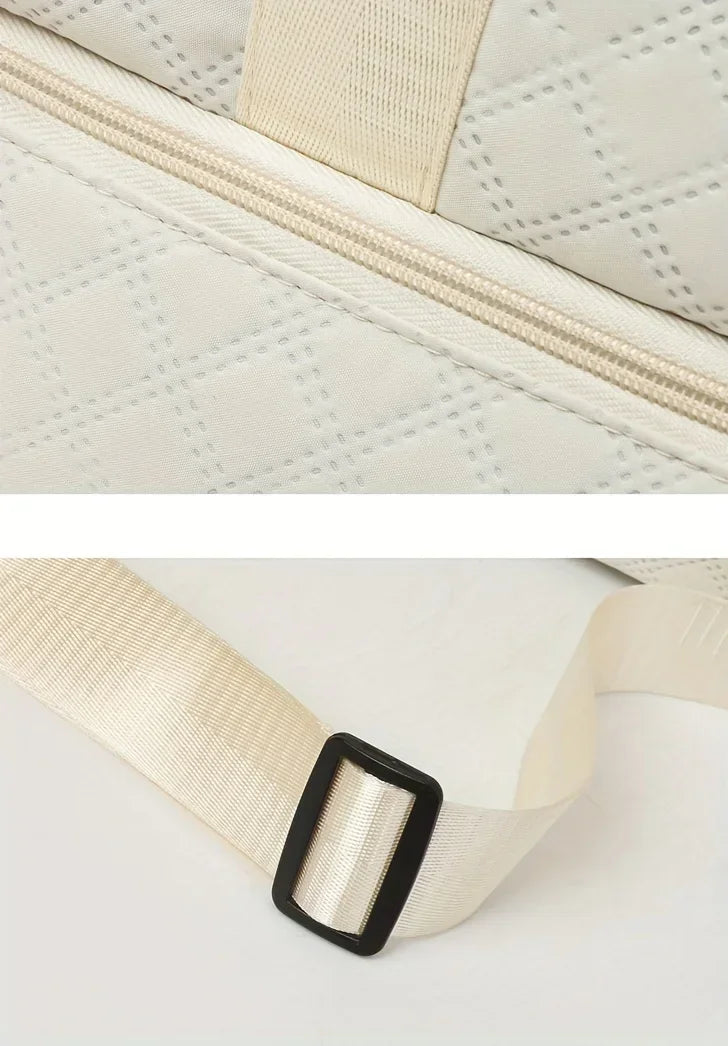 2pcs Set Large Capacity Travel Duffel Bag with Shoe Compartment and Cosmetic Pouch, Casual Nylon Gym Bag, Weekend Overnight Bag